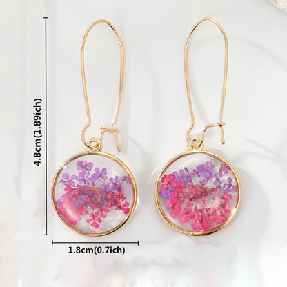 Dried Flower Leaf Pendant Earrings - Hypoallergenic Boho Jewelry for Women