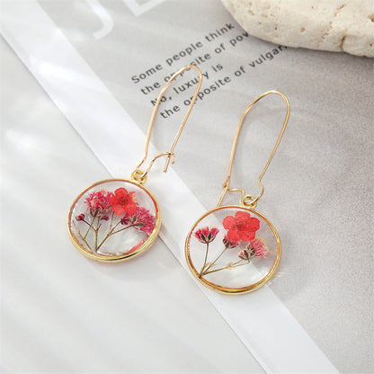 Dried Flower Leaf Pendant Earrings - Hypoallergenic Boho Jewelry for Women