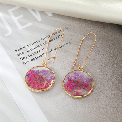 Dried Flower Leaf Pendant Earrings - Hypoallergenic Boho Jewelry for Women