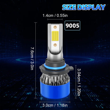 Roadsun 9005 HB3 LED Headlight Bulb 160W 26000LM 6500K COB Chips for Car Headlamps
