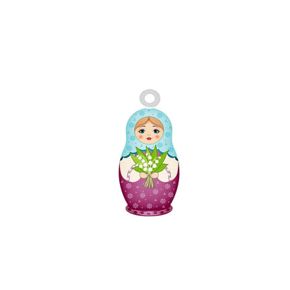 Matryoshka Girl Acrylic Charms Double Sided Painted Earrings Jewelry Accessories