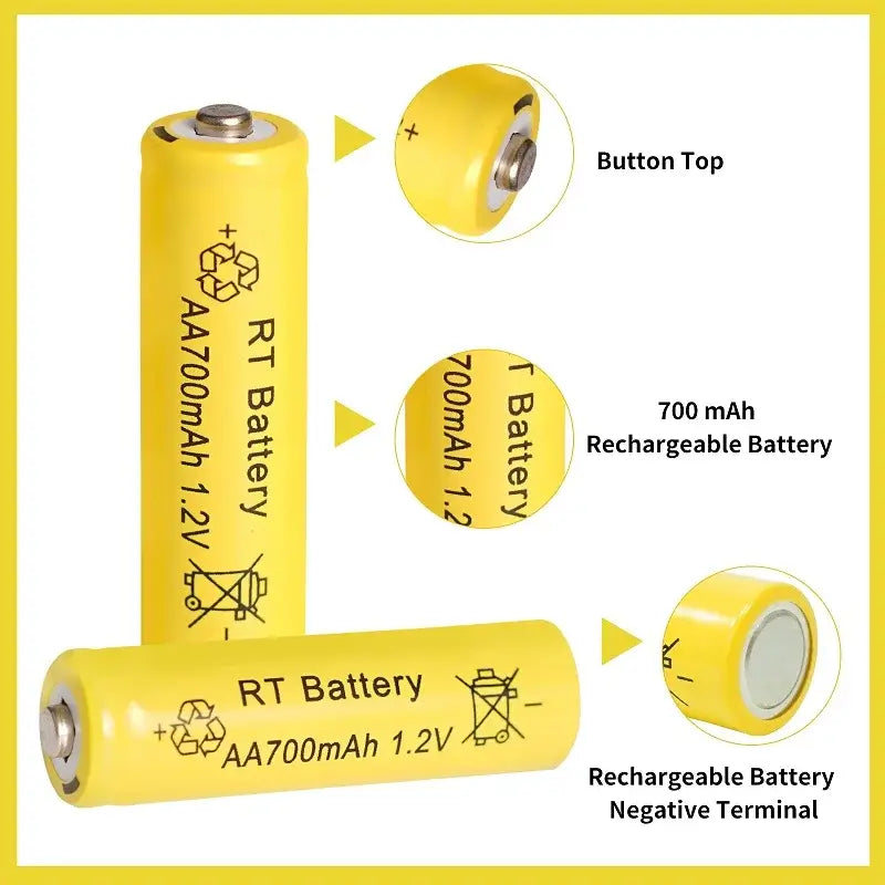 4pcs USB Rechargeable 700mAh 1.2V AA NiMH Batteries Set Battery Set 1.2V United States