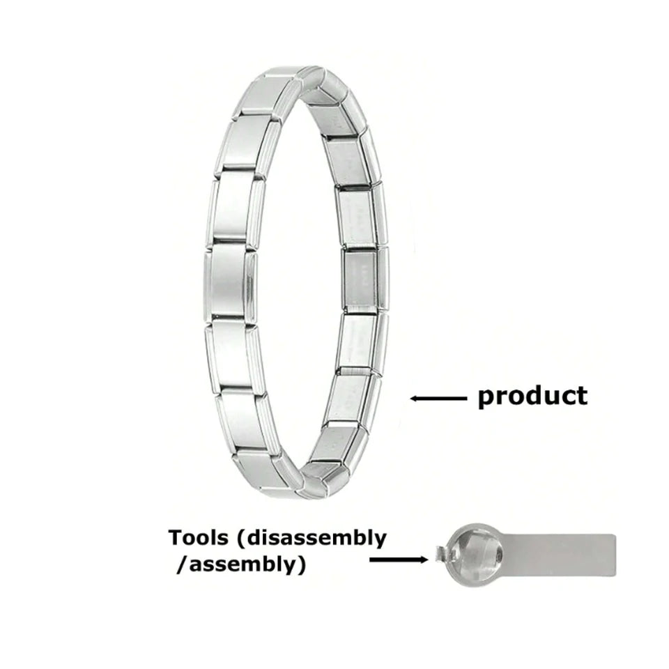 Zakol DIY Stainless Steel Italian Charm Bracelet Kit Jewelry Making Tools