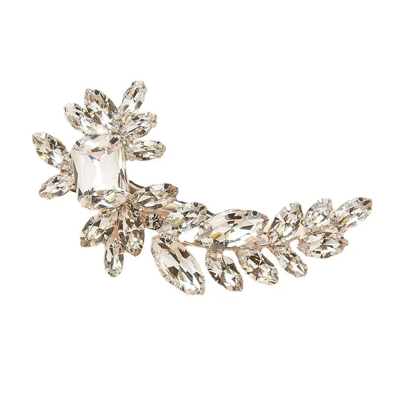 Stonefans Leaf Rhinestone Hairpin for Women Elegant Wedding Headpiece Fashion Accessories