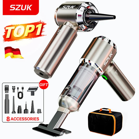 SZUK Wireless Mini Car Vacuum Cleaner 985000Pa Powerful Suction Handheld Portable with HEPA Filter Wet and Dry Cleaning