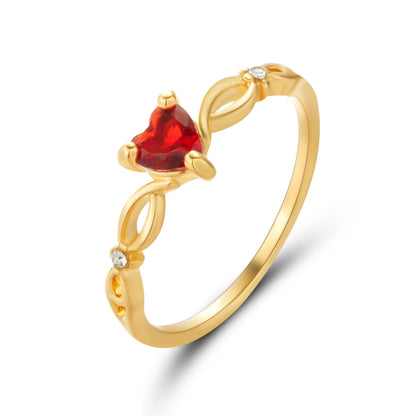 Romantic Rhinestone Heart Ring for Women - Perfect Wedding or Birthday Gift
