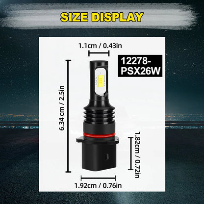Chevy Tahoe PSX26W White LED Fog Light Bulbs 6000K Dual Pack 2015-2019