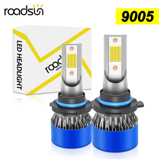 Roadsun 9005 HB3 LED Headlight Bulb 160W 26000LM 6500K COB Chips for Car Headlamps