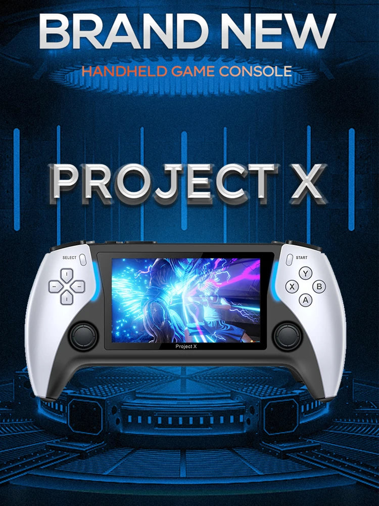 Project X 4.3 Inch HD IPS Handheld Game Console Dual Joystick PS1 And Arcade Support 2000 Games 800x480