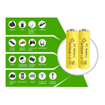4pcs USB Rechargeable 700mAh 1.2V AA NiMH Batteries Set Battery Set 1.2V United States