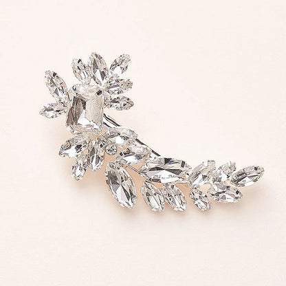Stonefans Leaf Rhinestone Hairpin for Women Elegant Wedding Headpiece Fashion Accessories