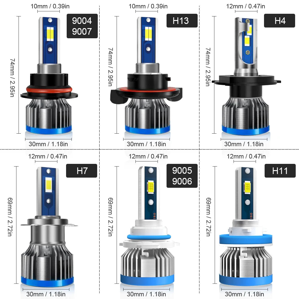 Roadsun 160W Universal LED Car Headlight Bulbs 6000K Plug-n-Play, 2PCS
