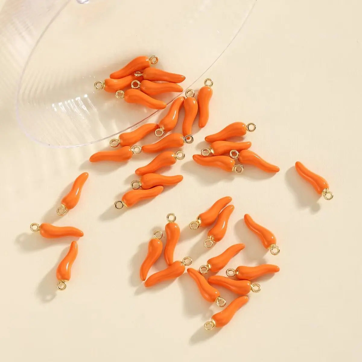 Red Chili Pepper Enamel Charms Set for DIY Jewelry Making