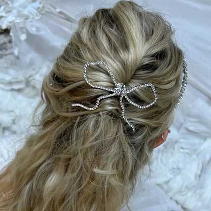 Stonefans Leaf Rhinestone Hairpin for Women Elegant Wedding Headpiece Fashion Accessories