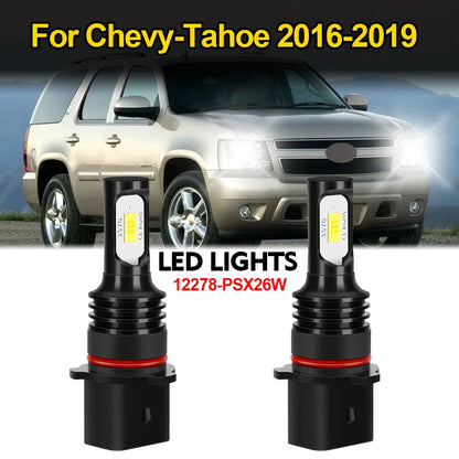 Chevy Tahoe PSX26W White LED Fog Light Bulbs 6000K Dual Pack 2015-2019