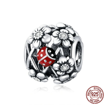 Genuine 925 Sterling Silver Vintage Galaxy Round Charms Top Rated Openwork Beads for Authentic Bracelets CQC1641