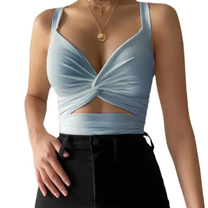 Sexy Sleeveless Crop Tank Top For Women Black White