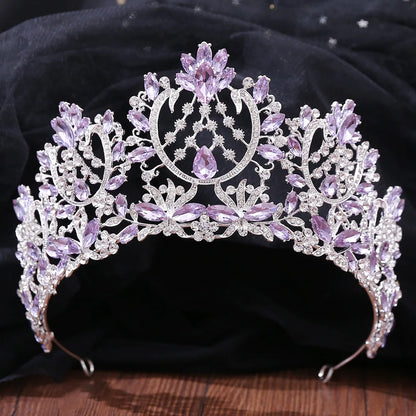 Elegant Lilac Rhinestone Bridal Tiara for Wedding and Special Occasions