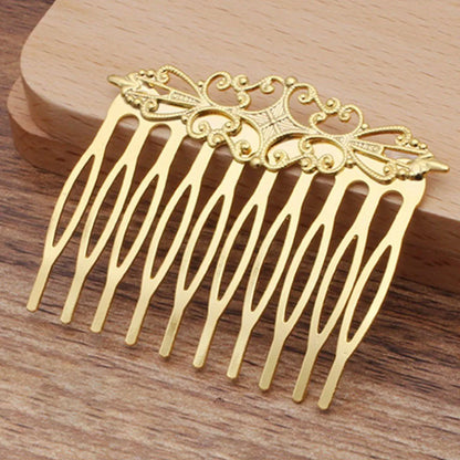 REGELIN Vintage Copper Hair Combs - 10 Teeth Flower Hairpins & Clips Gold