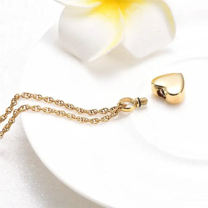 Heart Shaped Memorial Urns Necklace for Ashes in Four Colors