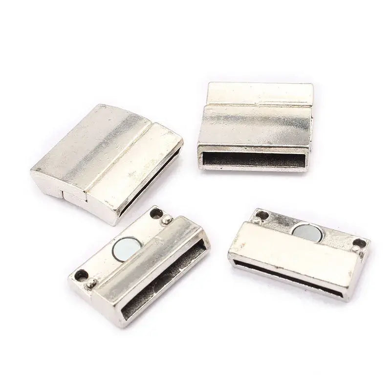 3 Sets Alloy Flat Magnetic Clasp Connectors for DIY Jewelry Making