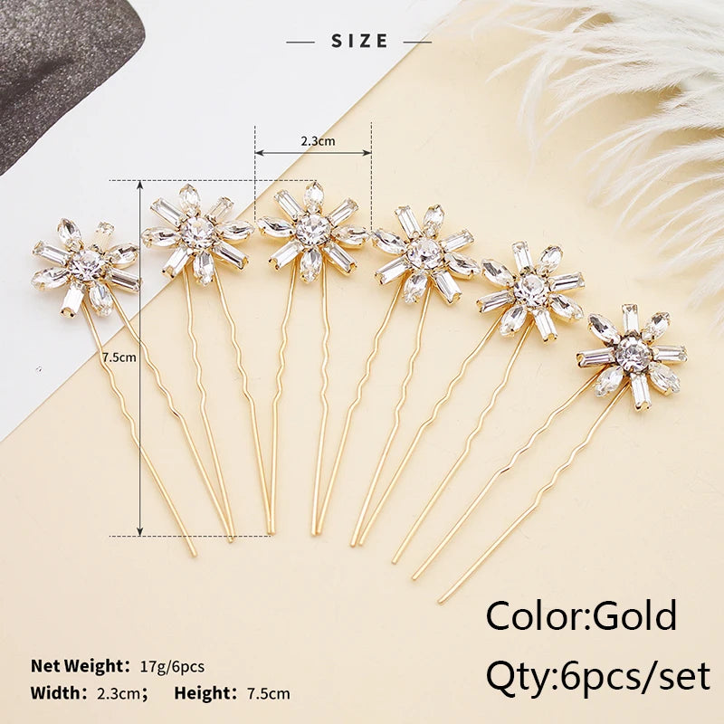 Miallo Bridal Hair Accessories - Top-Rated Rhinestone & Pearl Hair Pins for Brides Gold HS3270