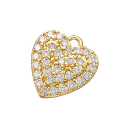 Zhukou Brass Heart Crystal Pendant for Women Jewelry Making