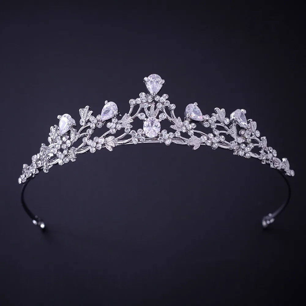 Silver Crystal Rhinestone Bridal Tiara - Top-Rated Wedding Hair Accessory Style C