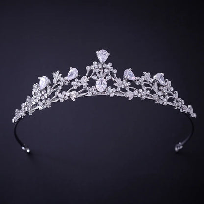 Silver Crystal Rhinestone Bridal Tiara - Top-Rated Wedding Hair Accessory Style C