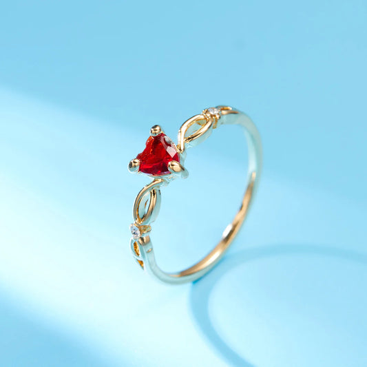 Romantic Rhinestone Heart Ring for Women - Perfect Wedding or Birthday Gift