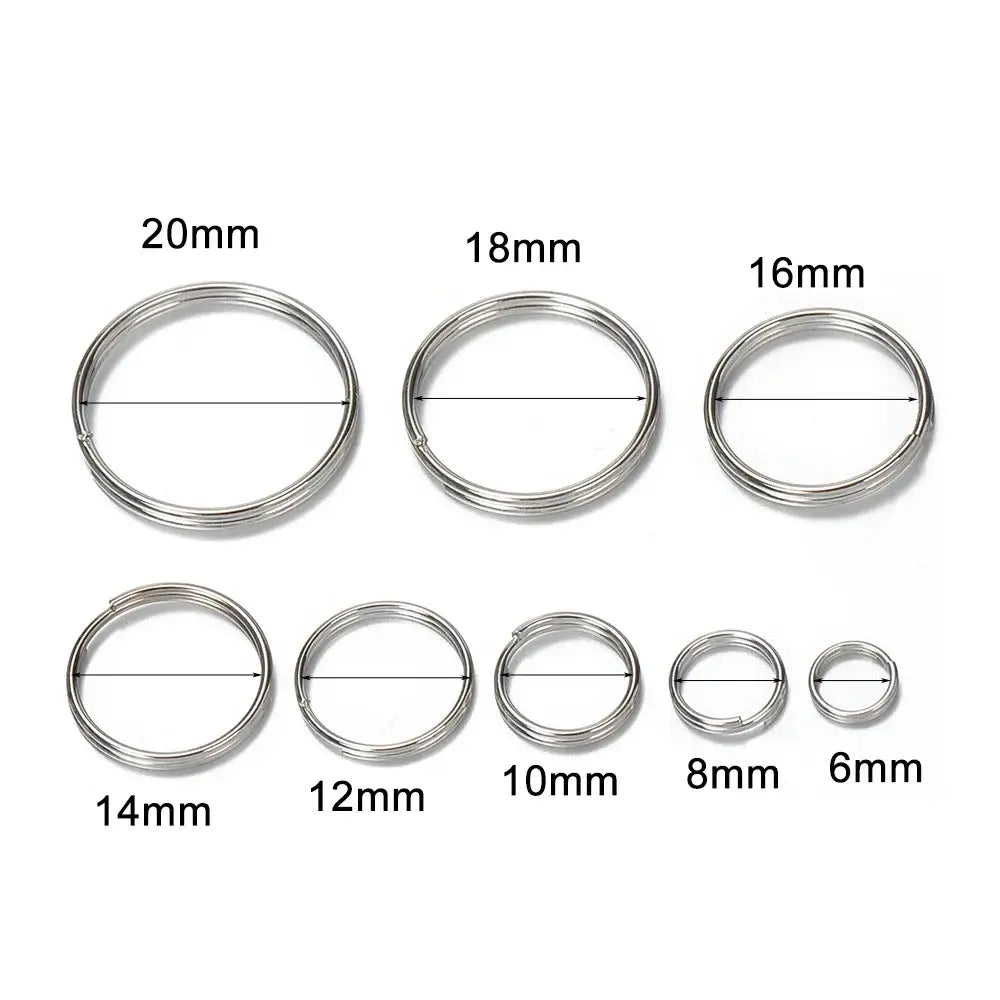 50pcs Stainless Steel Key Ring Connector Findings for Crafting and Jewelry Making
