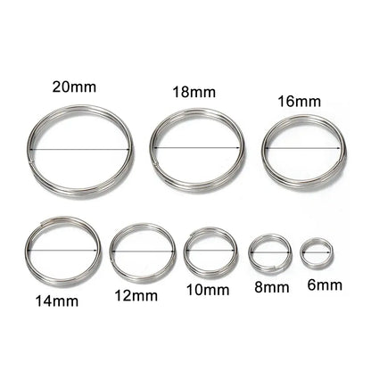 50pcs Stainless Steel Key Ring Connector Findings for Crafting and Jewelry Making