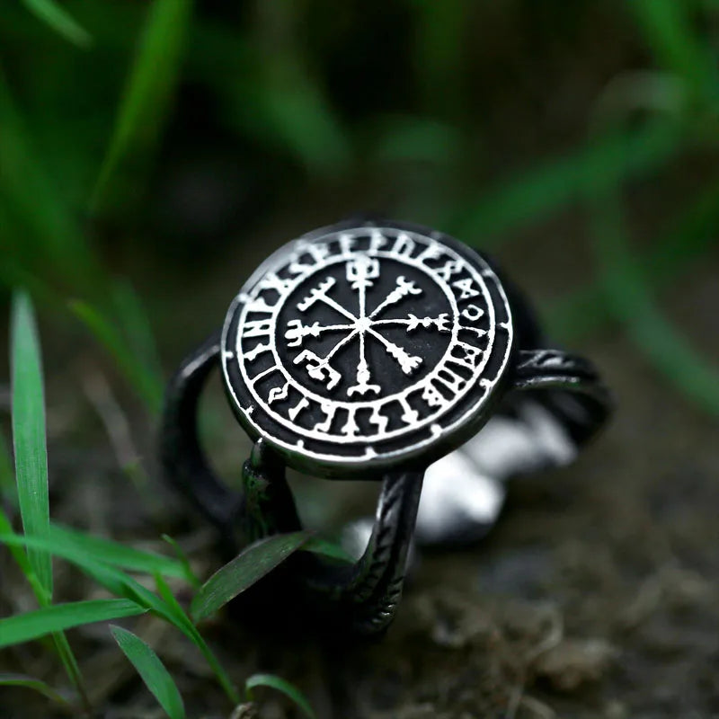 Odin's Raven Viking Rings Set for Men - Norse Mythology Wolf Totem Jewelry