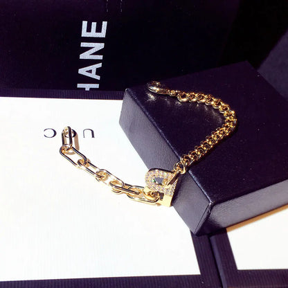 New Fashion Japan Korea Super Shine Rhinestone Word Bracelets Luxury Jewelry Accessories for Women and Girls