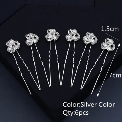 Miallo Bridal Hair Accessories - Top-Rated Rhinestone & Pearl Hair Pins for Brides Silver Color HS6468