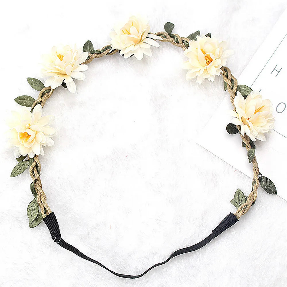 Elegant Floral Wedding Headband Wreath for Women - Bride Flower Crown Party Hair Accessory