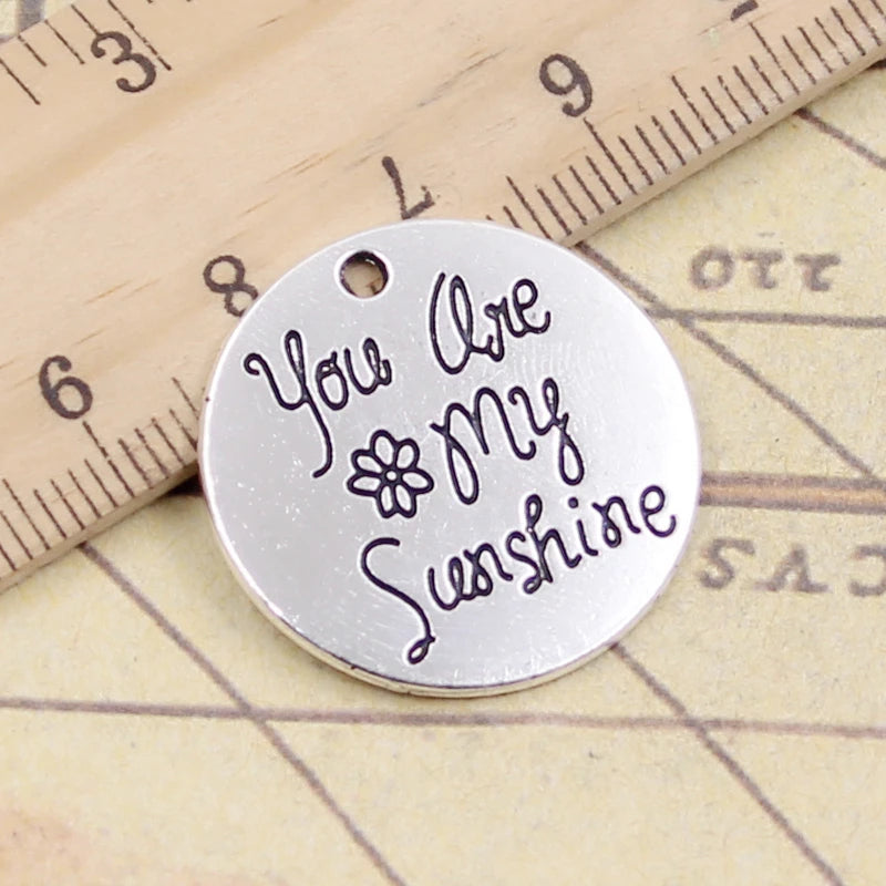 You Are My Sunshine Antique Tibetan Silver Charms Pendant Set for DIY Jewelry Crafting