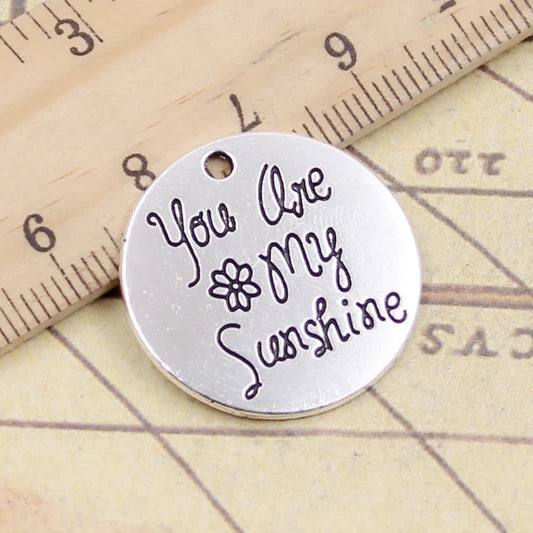 You Are My Sunshine Antique Tibetan Silver Charms Pendant Set for DIY Jewelry Crafting