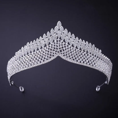 Silver Crystal Rhinestone Bridal Tiara - Top-Rated Wedding Hair Accessory Style Q