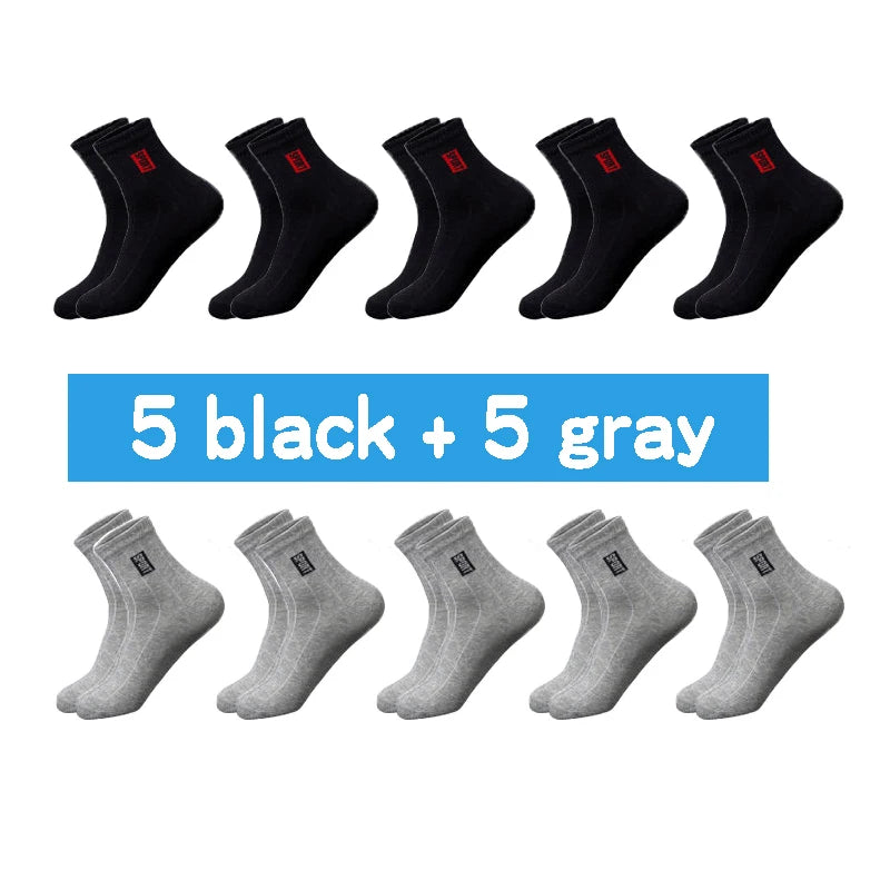 20 Pairs Men’s Cotton Breathable Crew Socks Sweat Absorbent Deodorant Business Casual Socks Gift Set