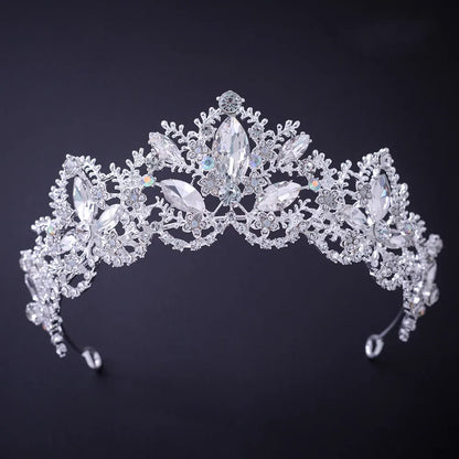 Silver Crystal Rhinestone Bridal Tiara - Top-Rated Wedding Hair Accessory Style H
