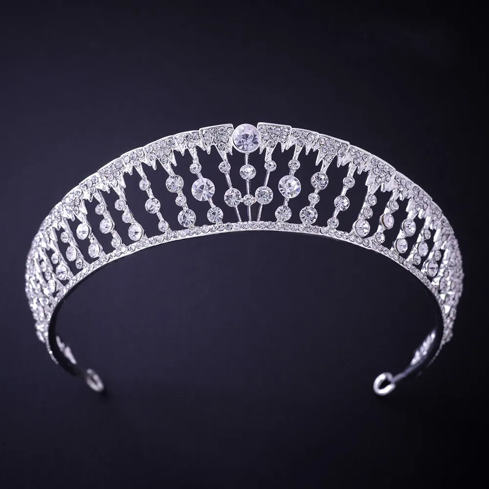 Silver Crystal Rhinestone Bridal Tiara - Top-Rated Wedding Hair Accessory Style Y