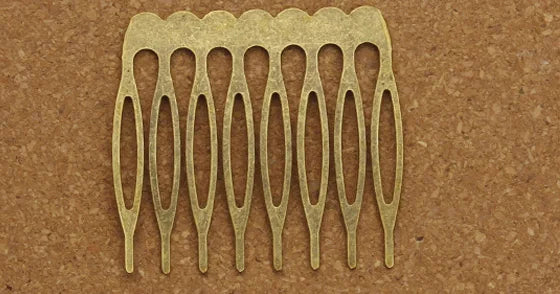Rhodium & Bronze Gold Bridal Hairpins - 10pcs Wedding Hair Combs for Stunning Styles 8 teeth Bronze