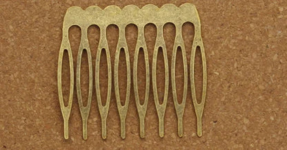 Rhodium & Bronze Gold Bridal Hairpins - 10pcs Wedding Hair Combs for Stunning Styles 8 teeth Bronze
