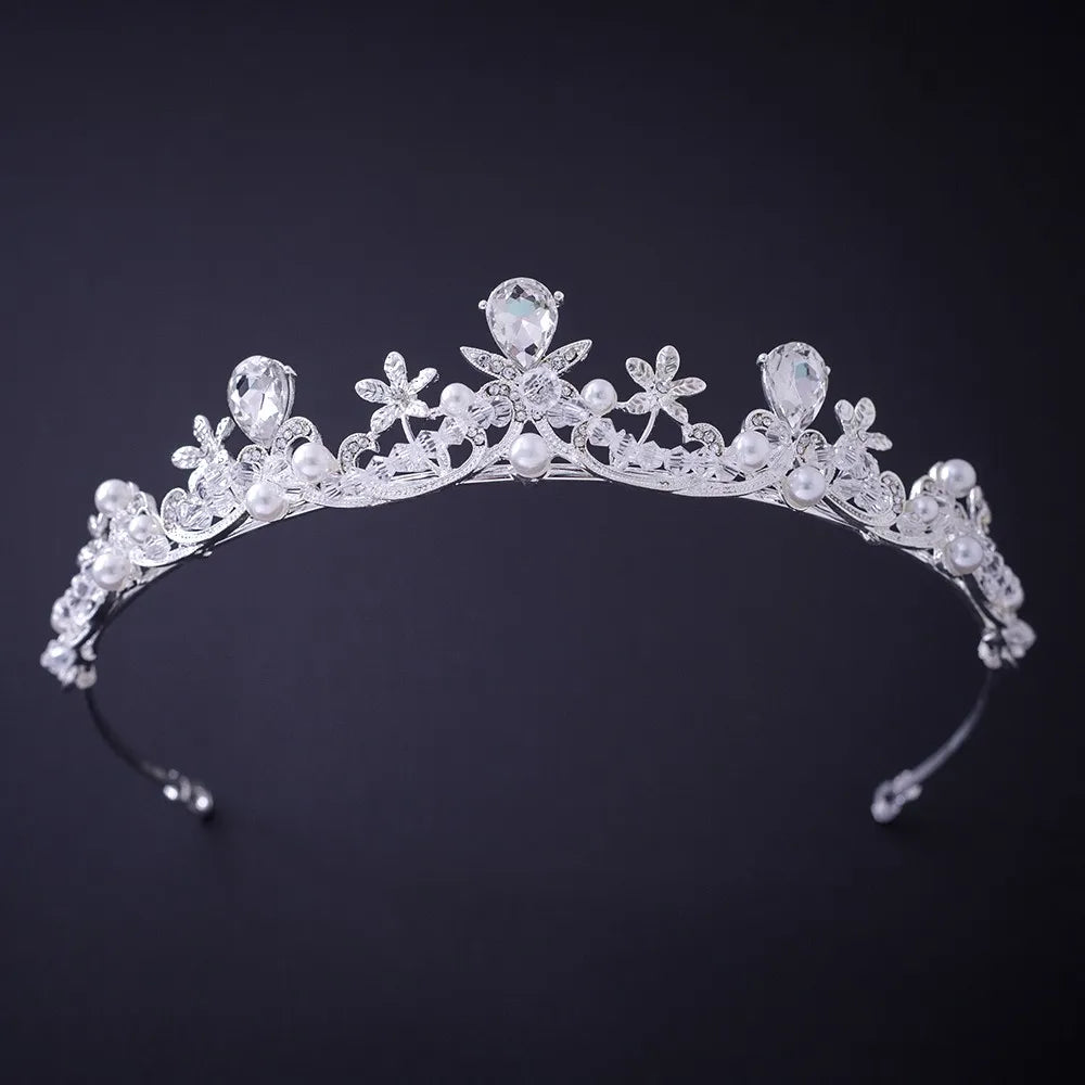 Silver Crystal Rhinestone Bridal Tiara - Top-Rated Wedding Hair Accessory Style F