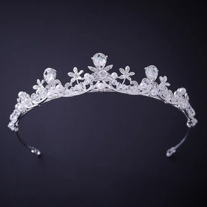 Silver Crystal Rhinestone Bridal Tiara - Top-Rated Wedding Hair Accessory Style F