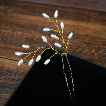 Elegant Pearl Bridal Hair Pin U-Shaped Barrette Clip for Wedding and Party Styles