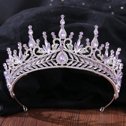 Elegant Lilac Rhinestone Bridal Tiara for Wedding and Special Occasions