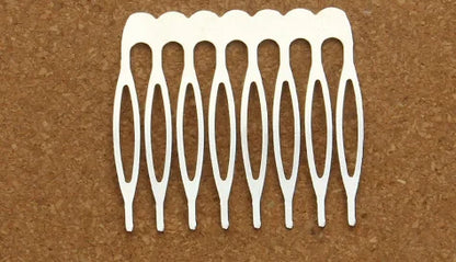 Rhodium & Bronze Gold Bridal Hairpins - 10pcs Wedding Hair Combs for Stunning Styles 8 teeth Rhodium