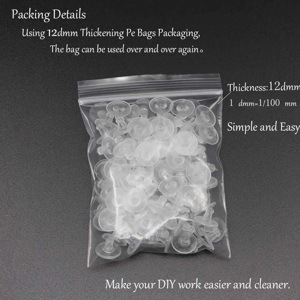 Silicone Earring Backs Set of 100 Round Ear Plug Stoppers for Jewelry DIY